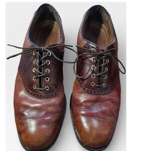 FootJoy Professional Spikeless Mens Brown Leather Saddle Golf Shoes Size 13M EUC